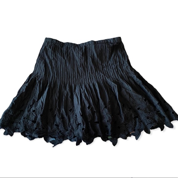 J. Crew Dresses & Skirts - J Crew Black eyelet skirt skort with floral cutout detail